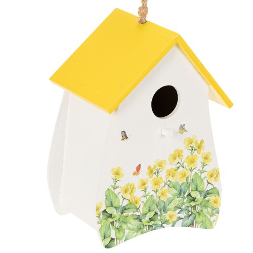 Casita para pájaros decorativa con estampado floral para uso en interiores y balcones, 21 cm