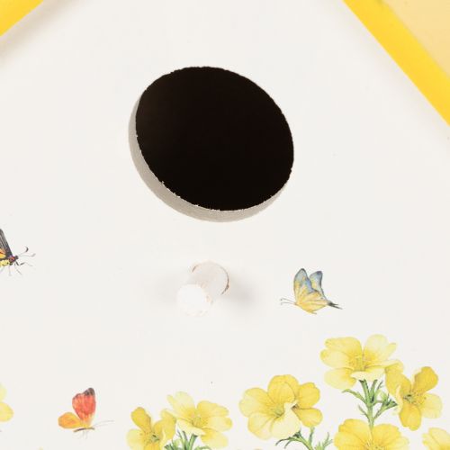 Artículo Casita para pájaros decorativa con estampado floral para uso en interiores y balcones, 21 cm