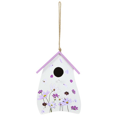 Artículo Casita para pájaros con estampado floral primaveral, decoración para balcón o apartamento, 21 cm