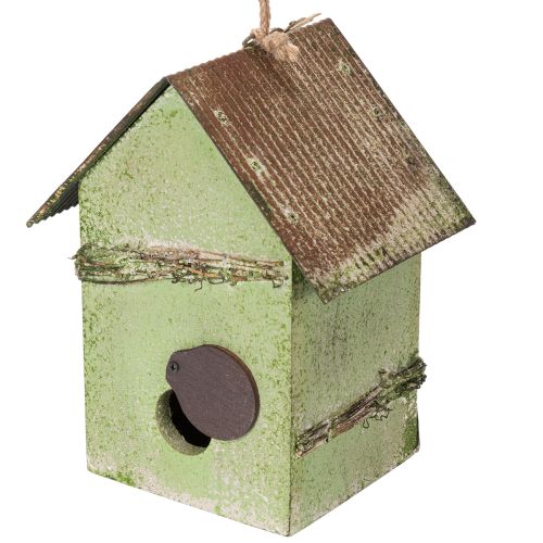 Artículo Casita para pájaros con decoración floral, decoración romántica de casa de campo, 19 cm