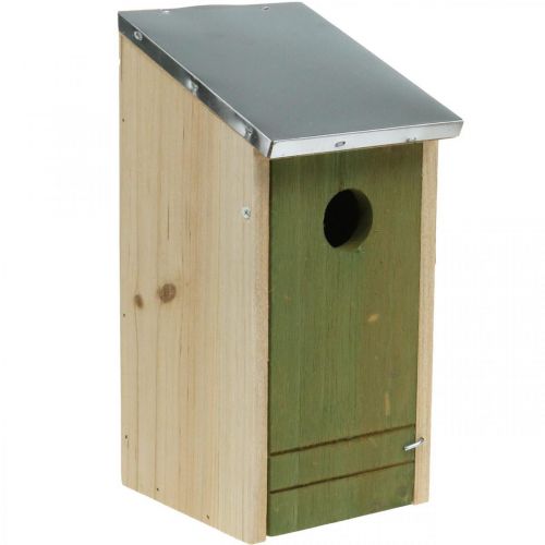 Caja nido para colgar, ayuda para anidar para pájaros pequeños, casita para pájaros, decoración de jardín natural, verde H26cm Ø3.2cm