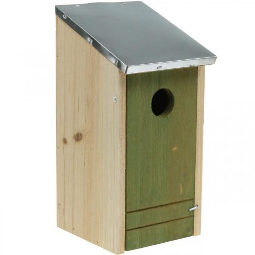 Floristik24 Caja nido para colgar, ayuda para anidar para pájaros pequeños, casita para pájaros, decoración de jardín natural, verde H26cm Ø3.2cm