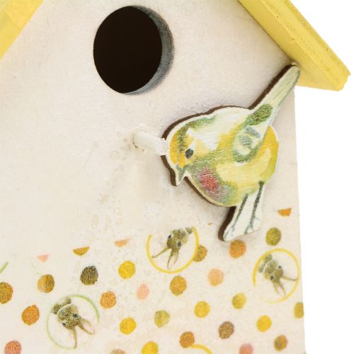 Floristik24 Casita decorativa para pájaros para colgar amarillo-blanco 12cm