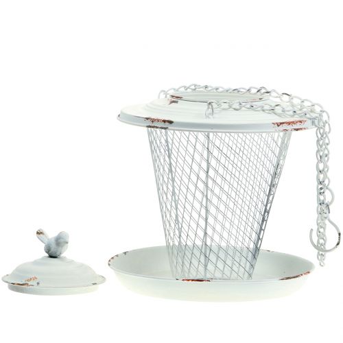 Floristik24 Pajarera para colgar Blanco Antiguo Ø22cm H26,5cm