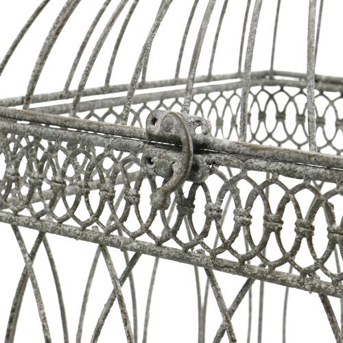 Floristik24 Pajarera vintage angular gris 21/17cm 2uds