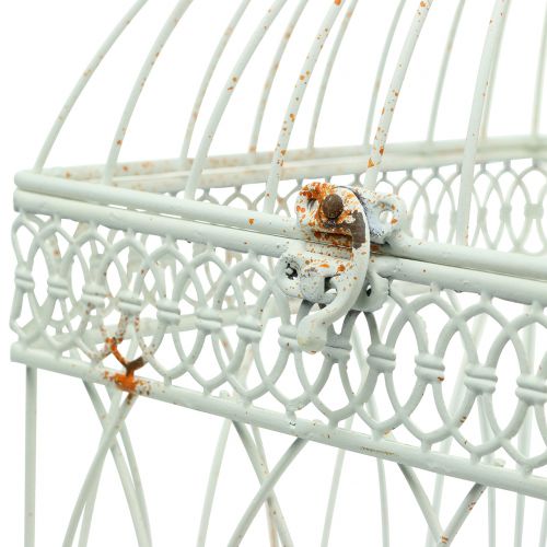 Floristik24 Pajarera vintage cuadrado blanco 21 / 17cm 2pcs