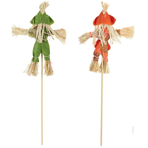 Artículo Estacas de flores de espantapájaros verde naranja H16cm 16 piezas