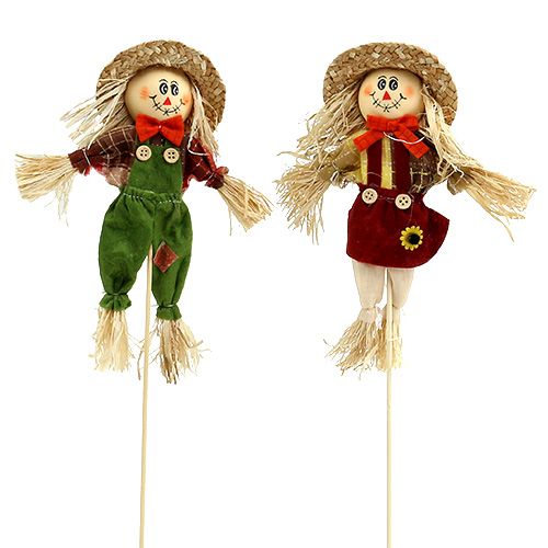 Floristik24 Deco Scarecrow 26cm colores surtidos L51cm 8 piezas