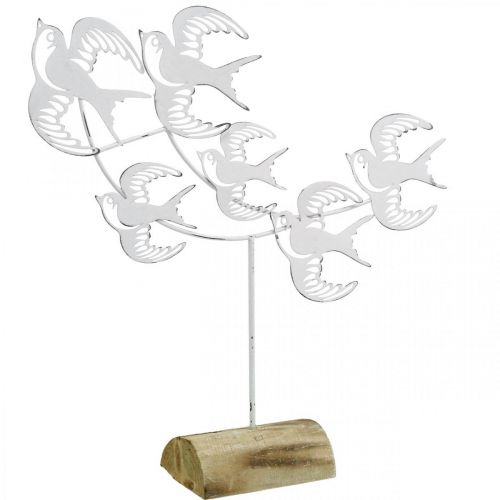 Artículo Golondrinas, decoraciones de mesa, decoraciones de pájaros para colocar Blanco, colores naturales Shabby Chic H33.5cm W32.5cm