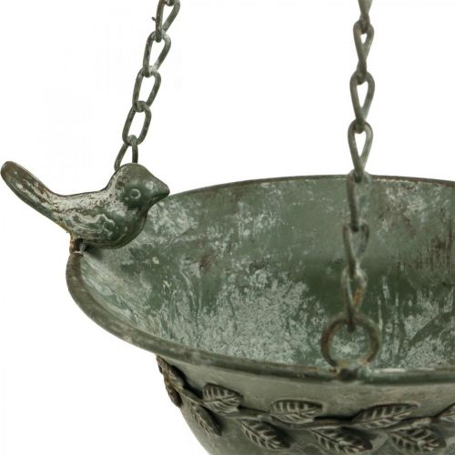 Floristik24 Baño para pájaros colgante baño para pájaros jardín aspecto antiguo gris, blanco Al 47cm