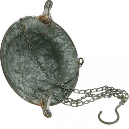 Floristik24 Baño para pájaros colgante baño para pájaros jardín aspecto antiguo gris, blanco Al 47cm