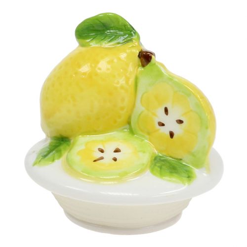 Floristik24 Tarro de almacenamiento con tapa limón 15,5cm