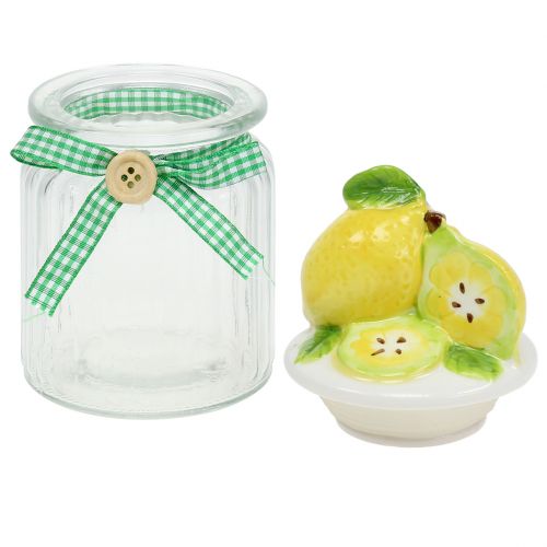 Floristik24 Tarro de almacenamiento con tapa limón 15,5cm