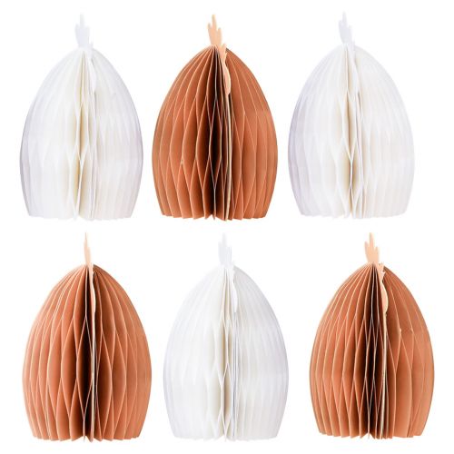 Artículo Decoración de mesa de pollo en forma de panal Pascua blanco naranja 11×6,5×12cm 6ud