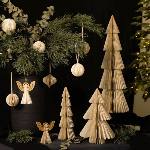 Artículo Bolas de panal bolas de panal Navidad crema oro Ø8cm 4ud