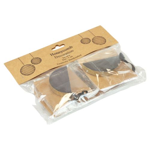 Artículo Bolas de panal Bolas de panal de Navidad oro negro Ø7cm 4ud