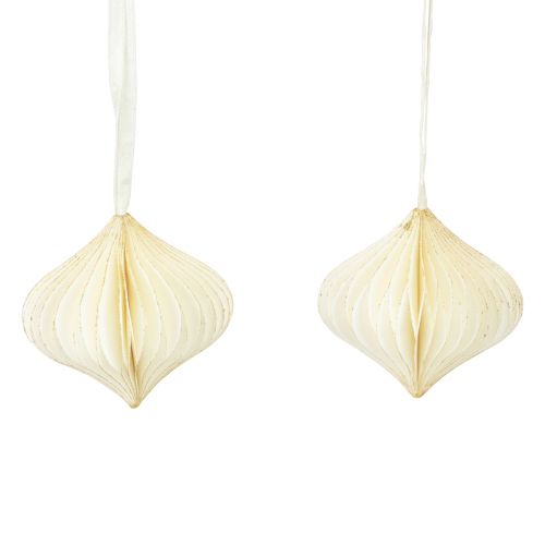 Floristik24 Bolas de panal bolas de panal cebolla oro blanco Ø8cm 4 piezas