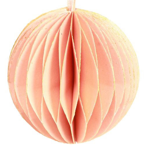 Artículo Bola alveolar Adornos navideños rosa albaricoque Ø7cm 4 piezas