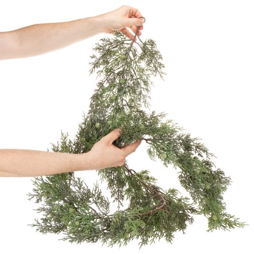 Guirnalda artificial de enebro, decoración navideña para mesa o ventana, 185 cm. | Floristik24.es