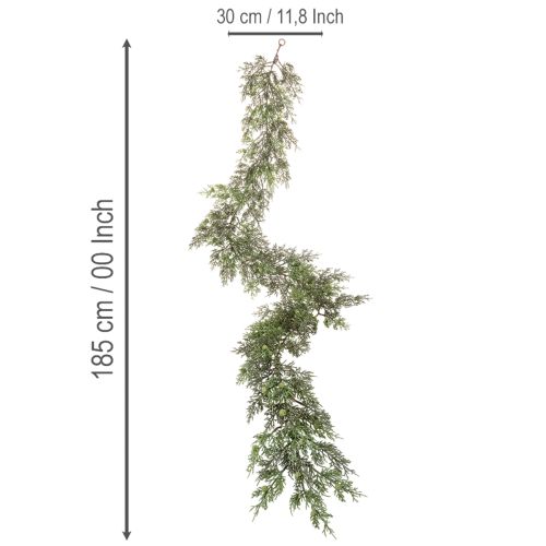 Guirnalda artificial de enebro, decoración navideña para mesa o ventana, 185 cm. | Floristik24.es