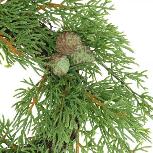 Floristik24 Corona de enebro artificial, corona decorativa de enebro, conos Ø25cm