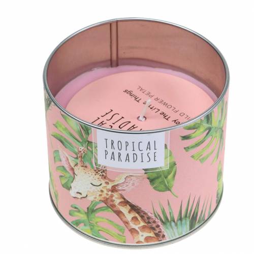 Floristik24 Vela perfumada en lata selva rosa Ø9.5cm H8cm