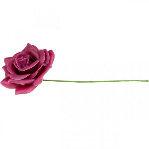 Floristik24 Rosas de cera rosas decorativas cera rosa Ø8cm 12 piezas