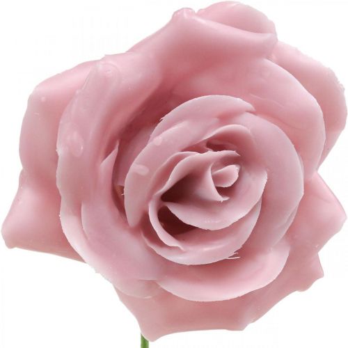 Artículo Rosas de cera rosas decorativas cera rosa Ø8cm 12p