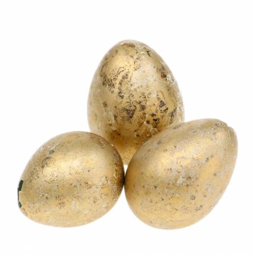 Huevo de codorniz como decoración vacío dorado 3cm 50ud