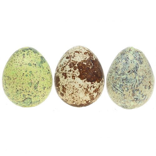 Floristik24 Surtido de huevos de codorniz verde natural 3cm 62uds