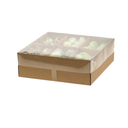 Floristik24 Surtido de huevos de codorniz verde natural 3cm 62uds
