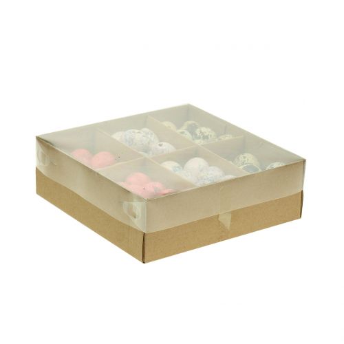 Floristik24 Surtido de huevos de codorniz rosa, rosa, natural 3cm 62uds