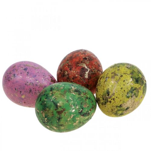 Floristik24 Decoración de huevos de codorniz, huevos soplados, 3 cm, coloridos, 12 piezas