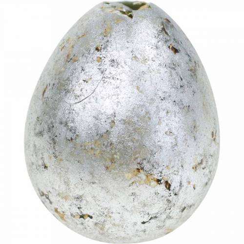 Floristik24 Decoración de huevos de codorniz Plata vacía 3 cm Decoración de Pascua 50 piezas