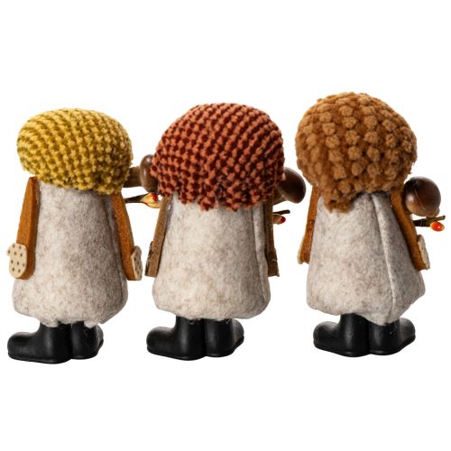 Figura de gnomo con barba y sombrero puntiagudo, 10 cm, 3 piezas | Floristik24.es