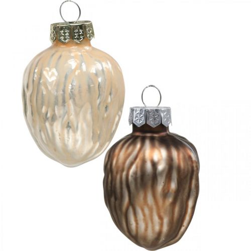 Artículo Adornos para árboles de navidad colgante deco de nogal vidrio 4.5cm 6pcs