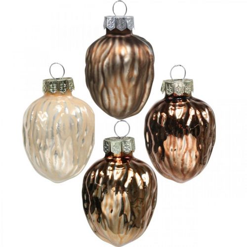 Floristik24 Adornos para árboles de navidad colgante deco de nogal vidrio 4.5cm 6pcs