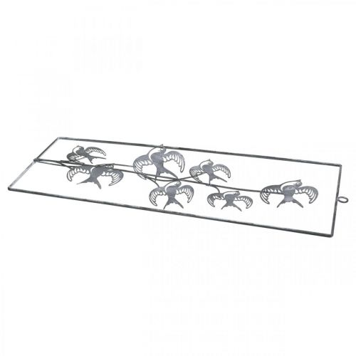 Artículo Decoración de metal para colgar, golondrinas, decoración de pared Plata, blanco lavado Al. 47,5 cm