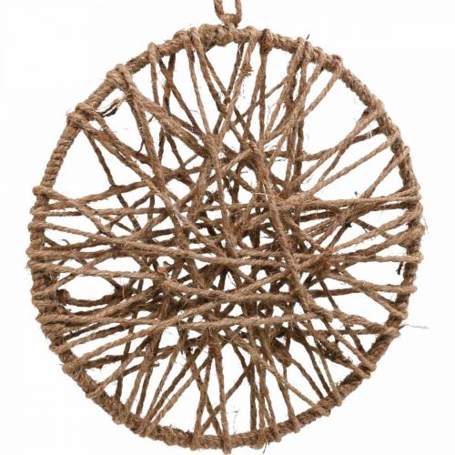 Decoración pared estilo boho, aro decorativo cinta yute Ø23cm 5uds