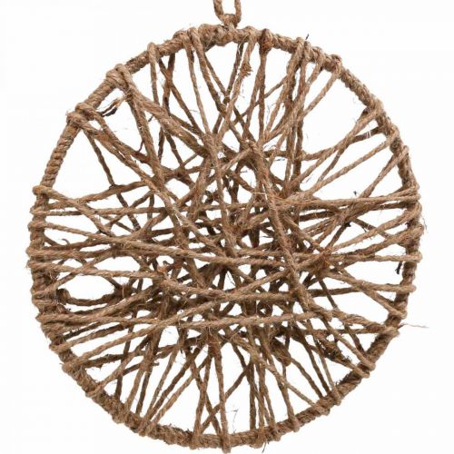 Artículo Decoración pared estilo boho, aro decorativo cinta yute Ø23cm 5uds