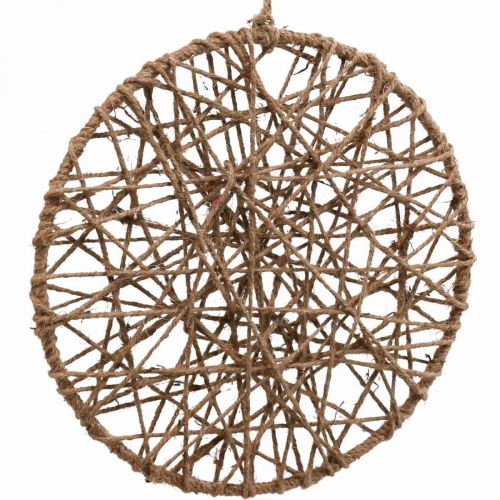 Floristik24 Decoración pared estilo boho, aro decorativo cinta yute Ø28,5cm 4uds