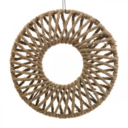 Decoración pared estilo boho, aro decorativo cinta yute Ø28cm