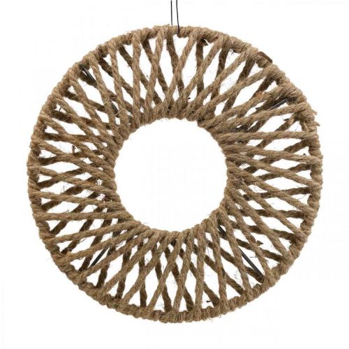 Floristik24 Decoración pared estilo boho, aro decorativo cinta yute Ø28cm