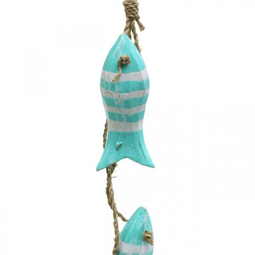 Floristik24 Percha decorativa marinera pez de madera para colgar pequeño turquesa L31cm
