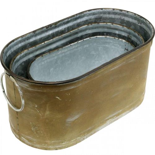Artículo Conjunto Maceta Metal Bañera Vintage Retro L22.5cm/27cm/31cm