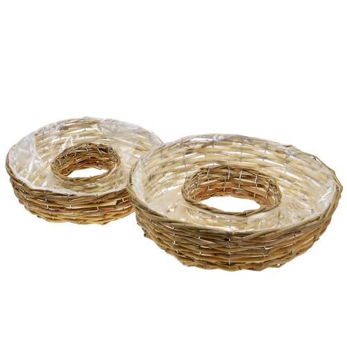 Floristik24 Conjunto de decoración de mesa de jardinera natural con anillo de planta de sauce de 2