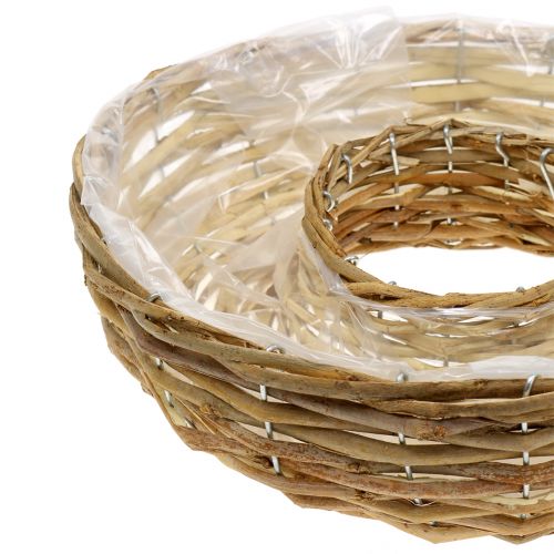 Floristik24 Conjunto de decoración de mesa de jardinera natural con anillo de planta de sauce de 2