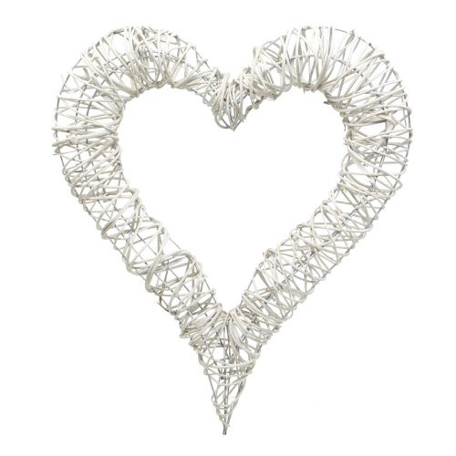 Mimbre Corazón Blanco 30cm x 35cm
