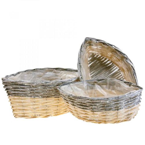 Artículo Cesta de mimbre para plantar Plant bowl L29/33/38cm juego de 3