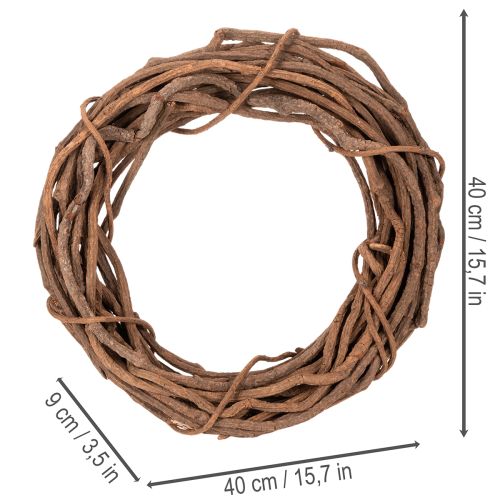 Corona de sauce natural para manualidades florales, 40 cm. | Floristik24.es